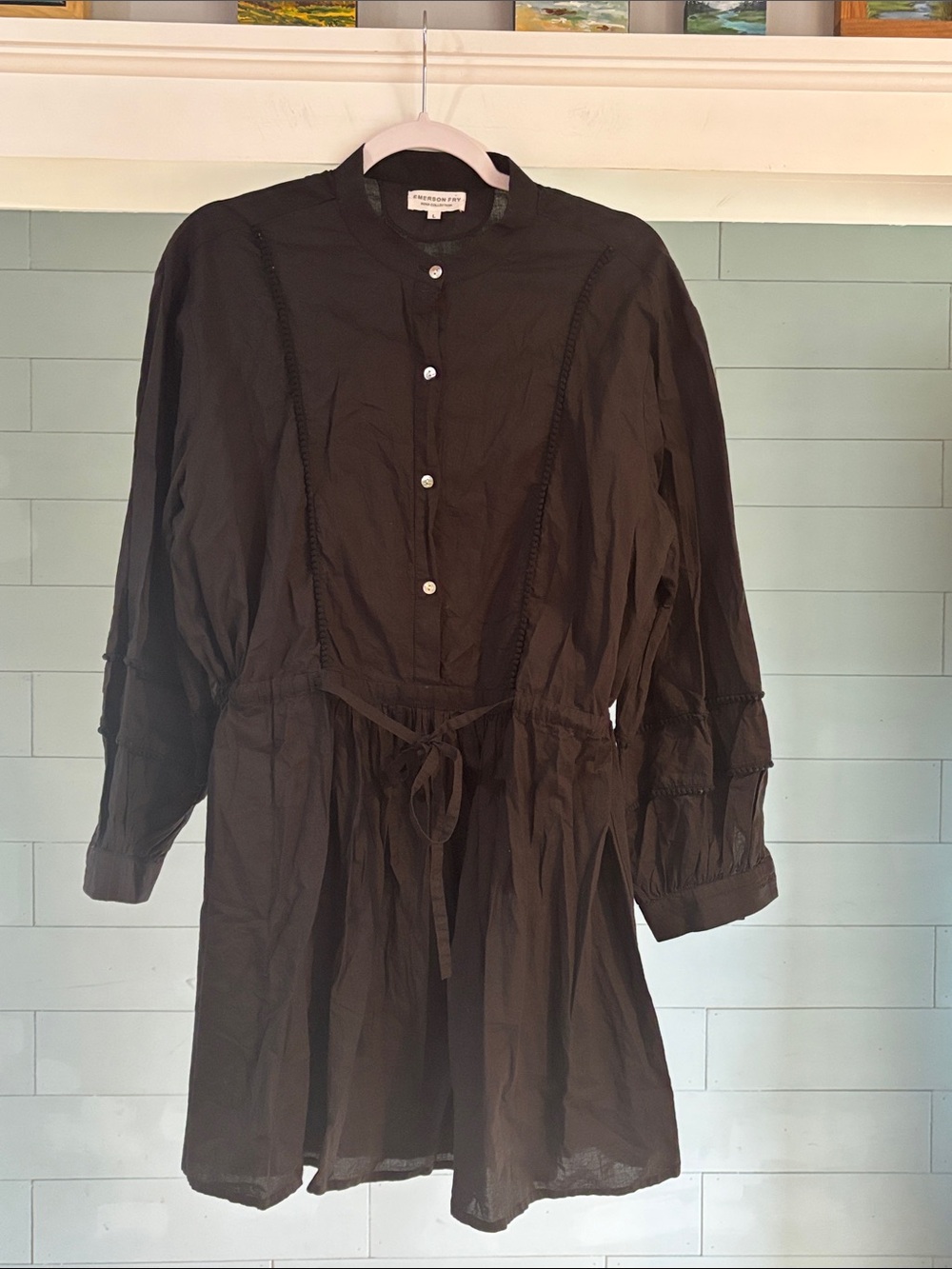 Emerson Fry INDIA SHIRTDRESS - BLACK